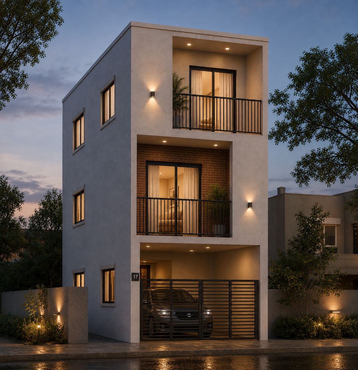 Residential facade alternate view
