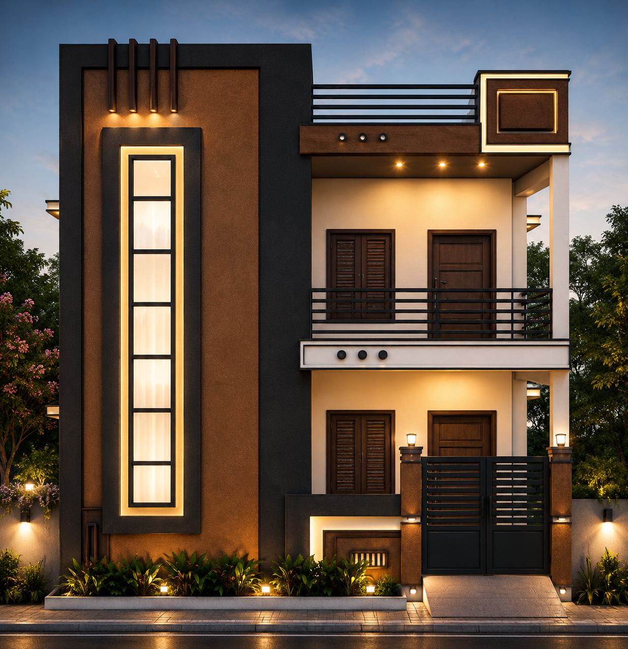 Contemporary house elevation